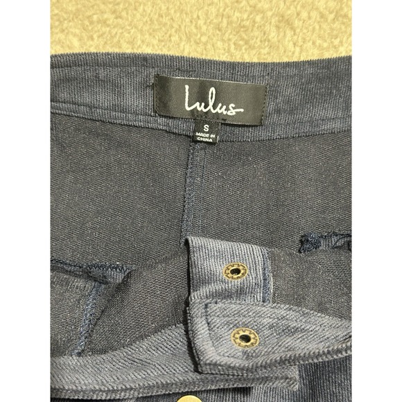 Lulus Made With Moxie Navy Blue Corduroy Button Mini Skirt‎ Women Size Small - Picture 7 of 8